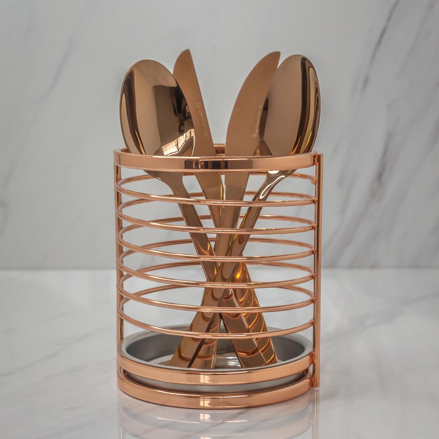 Suporte para Utensílios e Talheres Rose Gold Luxo