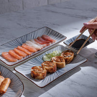 Jogo 2 Pratos para Sushi Retangulares de Porcelana Koji 19,5cm