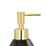 Porta Sabonete Líquido Dispenser Cerâmica Pêra Constelação Preto e Dourado - 17,5 cm