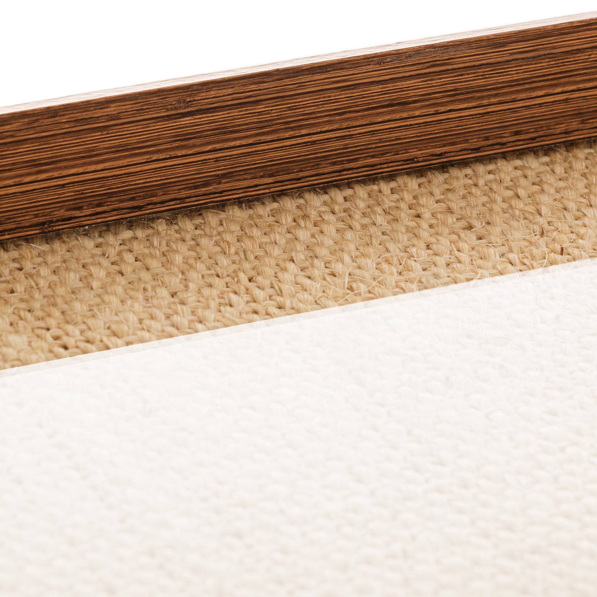 Bandeja Madeira Bambu com Vidro e Sisal Natural 38 x 24 cm