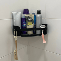 Suporte Porta Shampoo Cantoneira com Ventosa Preto