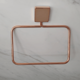 Toalheiro Argola Fixação Parafuso 18cm Rose Gold