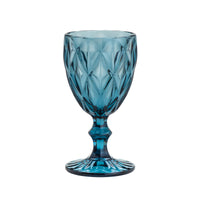 Taça Para Água De Vidro Azul Diamond - 325 ml