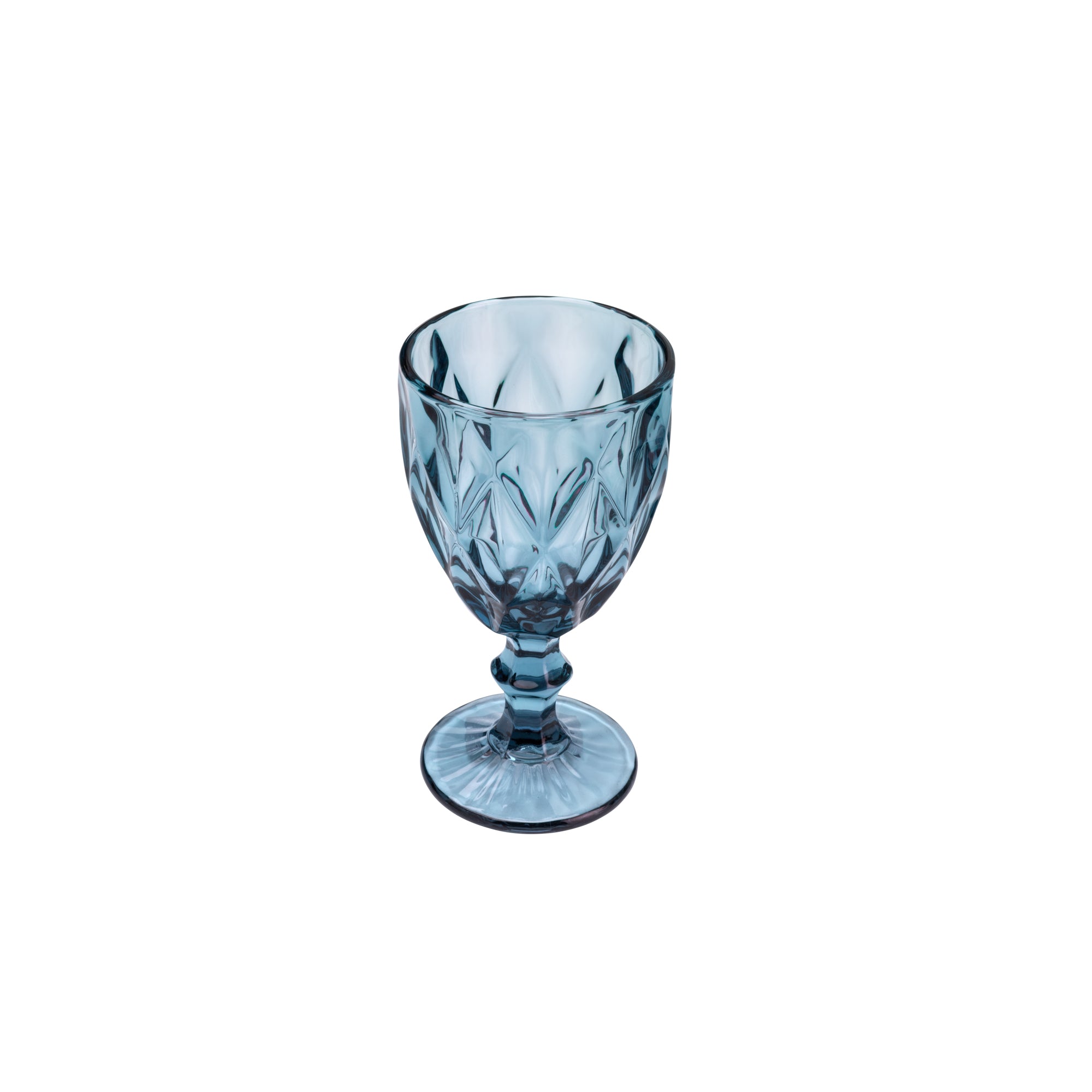 Taça Para Água De Vidro Azul Diamond - 325 ml