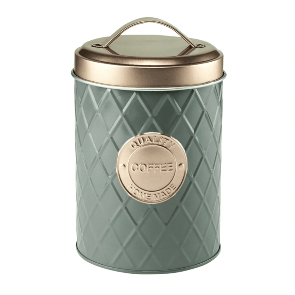 Lata Metal Geometric Handle Coffee Cinza e Rose Gold