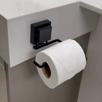 Suporte para Papel Higiênico com Ventosa Ultra-Aderente Preto Fosco