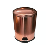 Lixeira com Pedal em Aço Inox Cobre Rose Gold e Balde Removível 5 Litros