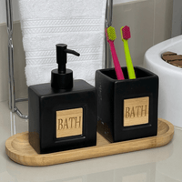 Jogo de Banheiro Bath Preto 2 Peças