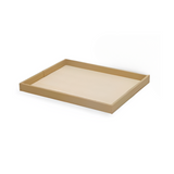 Bandeja em MDF e PU Marrom 40cm