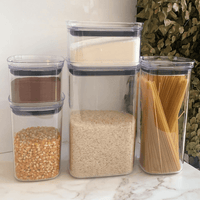 Pote Porta Mantimento Organizador Quadrado com Tampa Hermética Natural Block  450ml