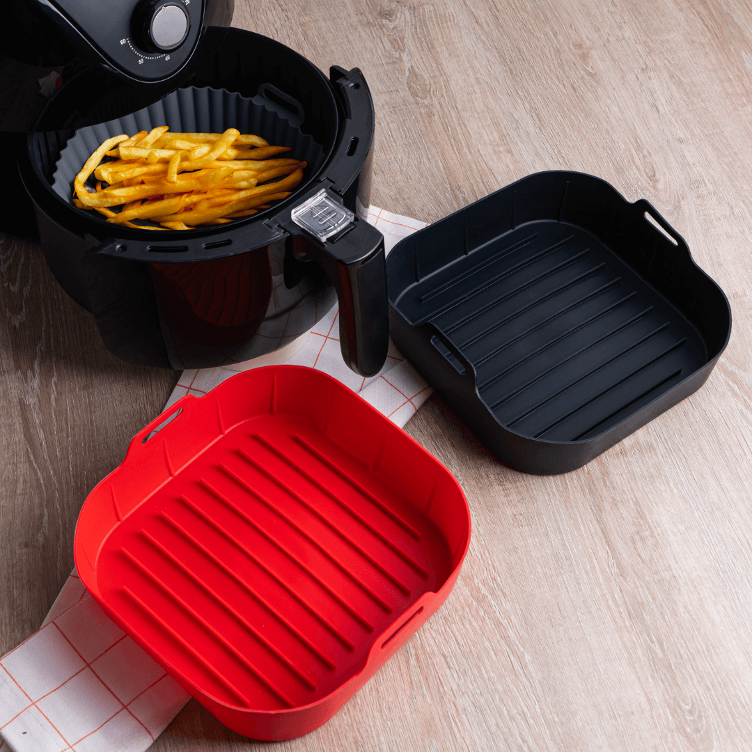 Forma de Silicone para Air Fryer Preta 20cm