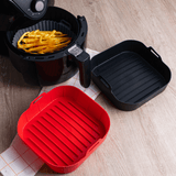 Forma Quadrada de Silicone para Air Fryer Preta 16cm