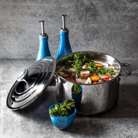 Conjunto Galheteiro Porta Óleo Azeite e Vinagre Azul Marseille Le Creuset