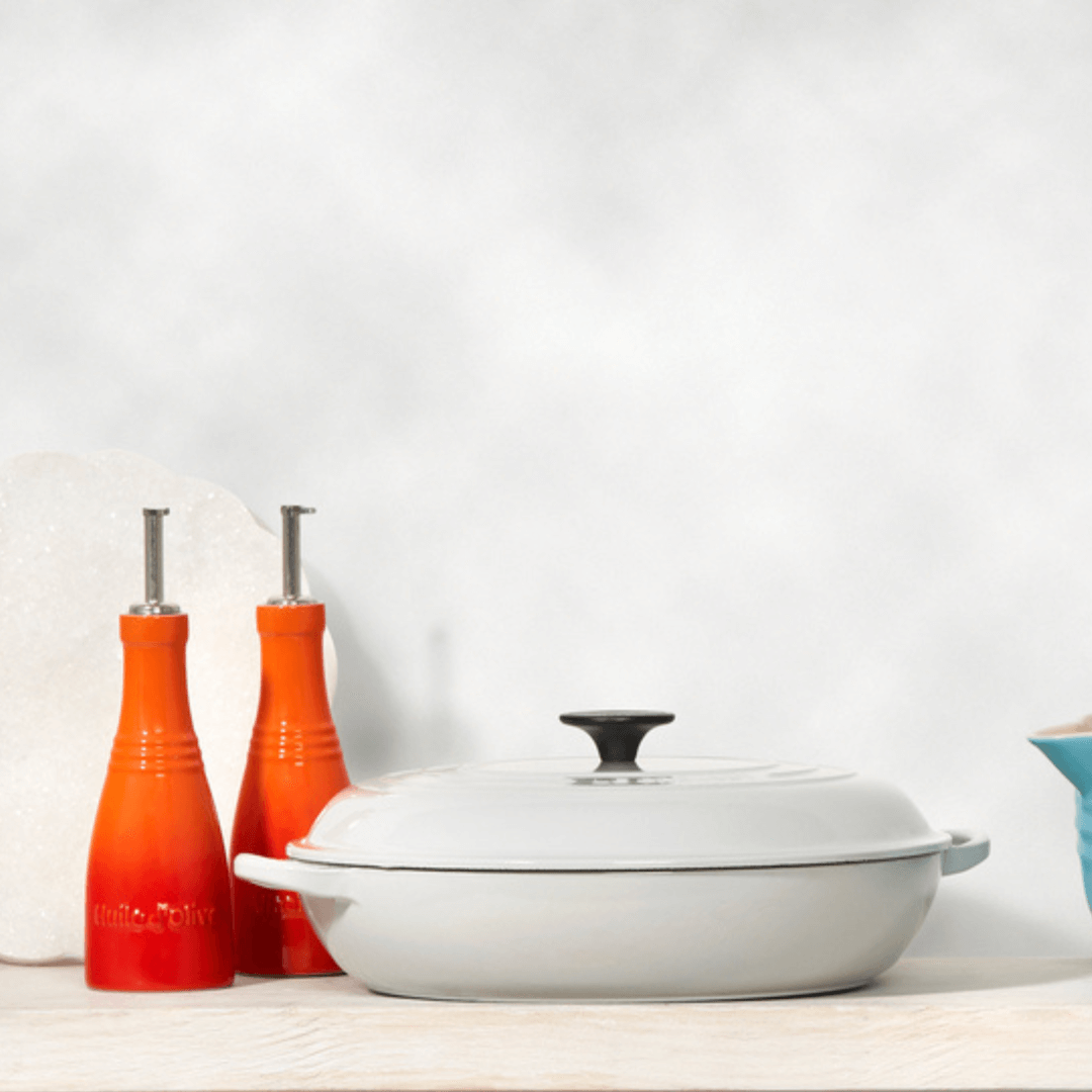 Conjunto Galheteiro Porta Óleo, Azeite e Vinagre Laranja Le Creuset