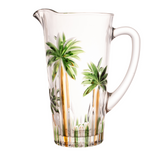 Jogo 6 Copos e 1 Jarra Cristal Palm Tree Handpaint