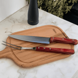 Kit Churrasco em Aço Inox com Cabo Vermelho Polywood 14 Peças Tramontina