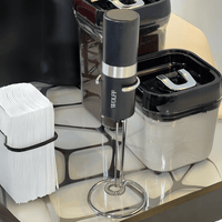 Mixer Elétrico para Bebidas em Aço Inox e Plástico com Suporte