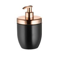 Dispenser Porta Sabonete Liquido Acquaset Preto e Rose Gold 300ml