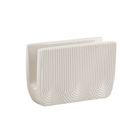 Porta Guardanapos Cerâmica Oasis Branco 12cm