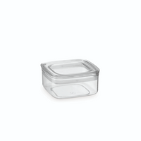 Pote Hermético Quadrado Com Tampa Transparente Vedação Tripla Pote P - 425ml