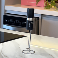 Mixer Elétrico para Bebidas em Aço Inox e Plástico com Suporte