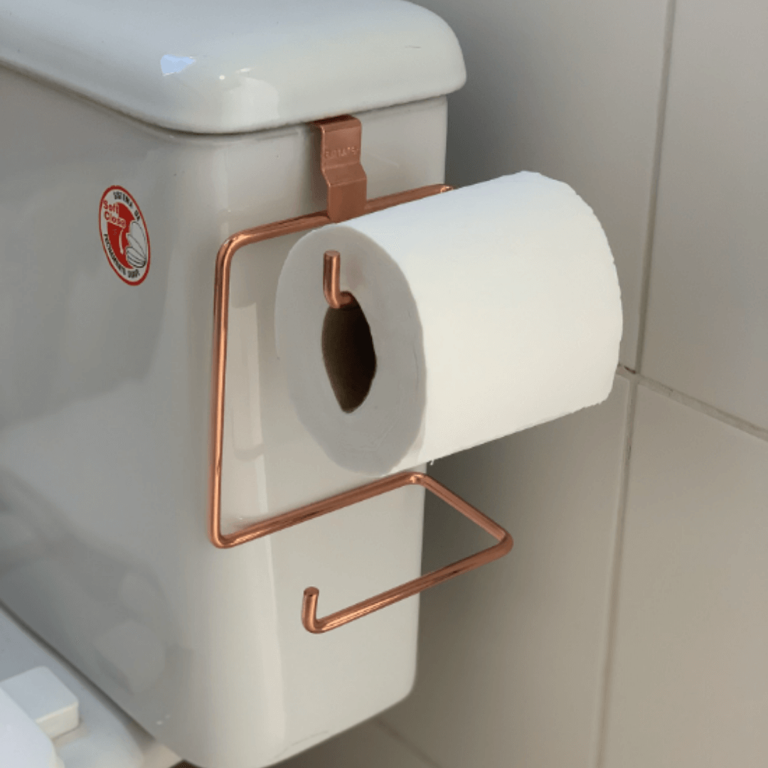 Porta Papel Higiênico Duplo para Caixa Acoplada Rose Gold