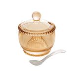 Açucareiro Cristal Bolinha Pearl Âmbar com Colher - 10 cm - Ela Decora