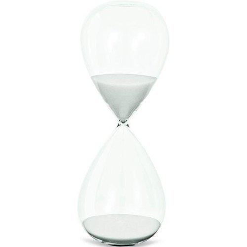 Ampulheta de Vidro Branco 20cm x 8cm - Ela Decora