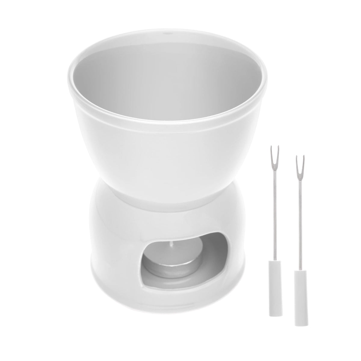 Aparelho de Fondue para Duas Pessoas Branco 4 Peças 400ml - Ela Decora