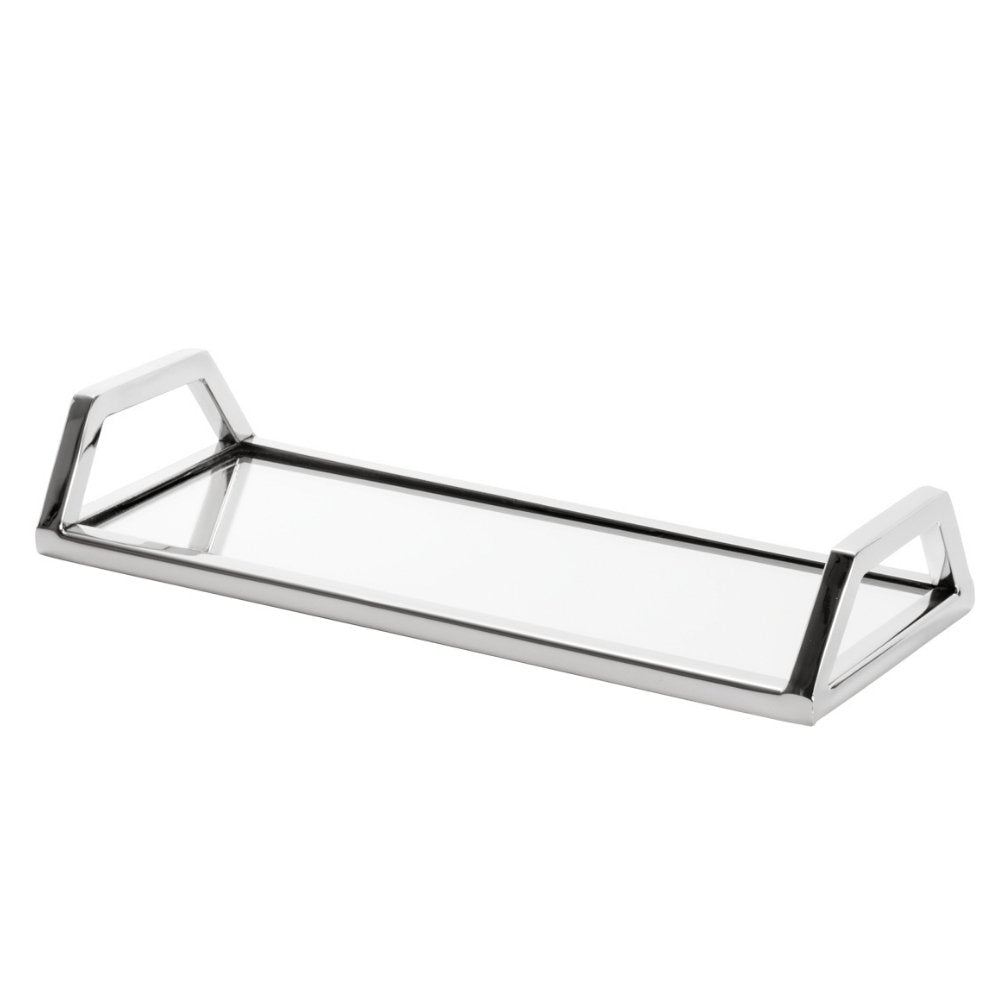 Bandeja Aço Inox com Espelho - 30 cm - Ela Decora