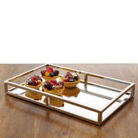 Bandeja Aço Inox com Espelho 41cm - Ela Decora