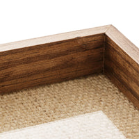 Bandeja de Madeira Coquinho com Sisal 45cm - Ela Decora