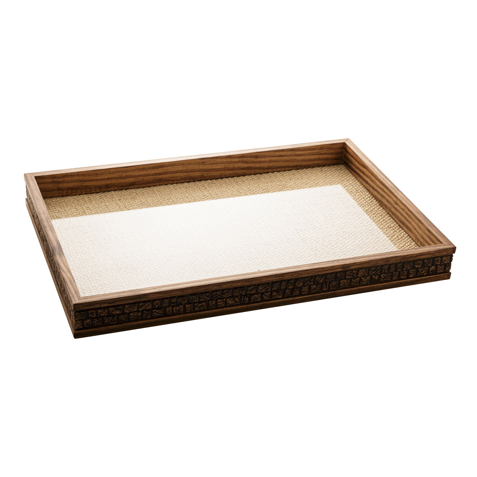 Bandeja de Madeira Coquinho com Sisal 45cm - Ela Decora