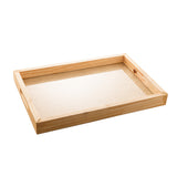 Bandeja de Madeira Pinus com Sisal Natural 45cm - Ela Decora