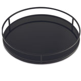 Bandeja de Metal com Vidro Preto G 40cm - Ela Decora