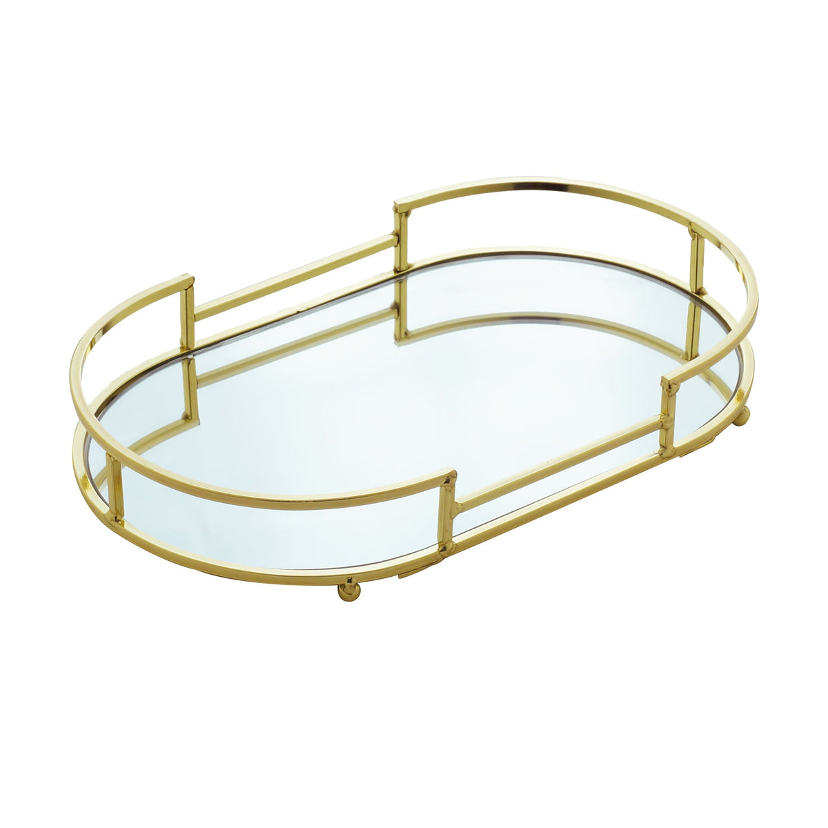 Bandeja Decorativa Metal Dourada 32cm - Ela Decora