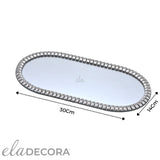 Bandeja Decorativa Oval Cromada 30cm - Ela Decora