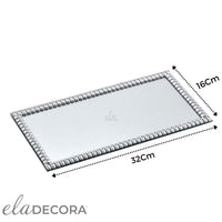 Bandeja Decorativa Retangular Cromada 32cm - Ela Decora