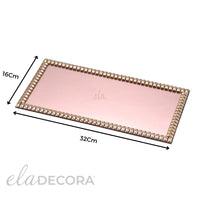 Bandeja Decorativa Retangular Rose Gold 32cm - Ela Decora