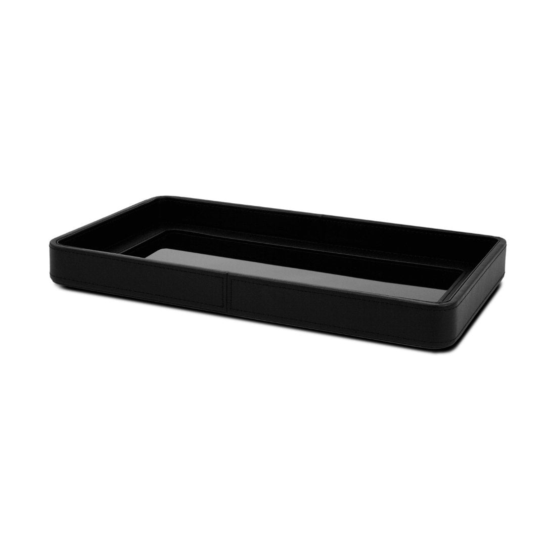 Bandeja em MDF e PU com Vidro Preta 42cm Mart 17901 - Ela Decora