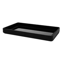 Bandeja em MDF e PU com Vidro Preta 48cm Mart 17900 - Ela Decora