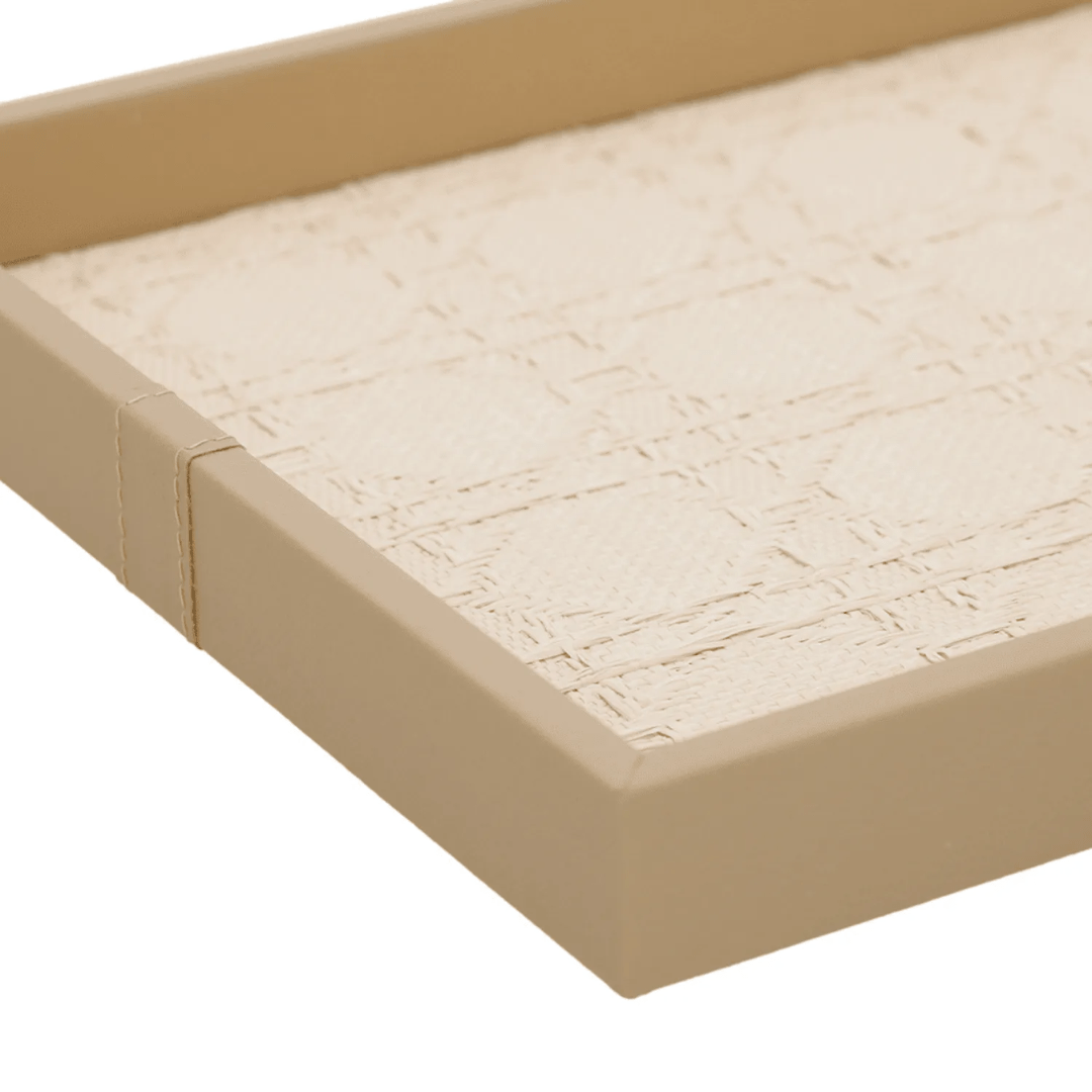 Bandeja em MDF e PU Marrom 46cm - Ela Decora