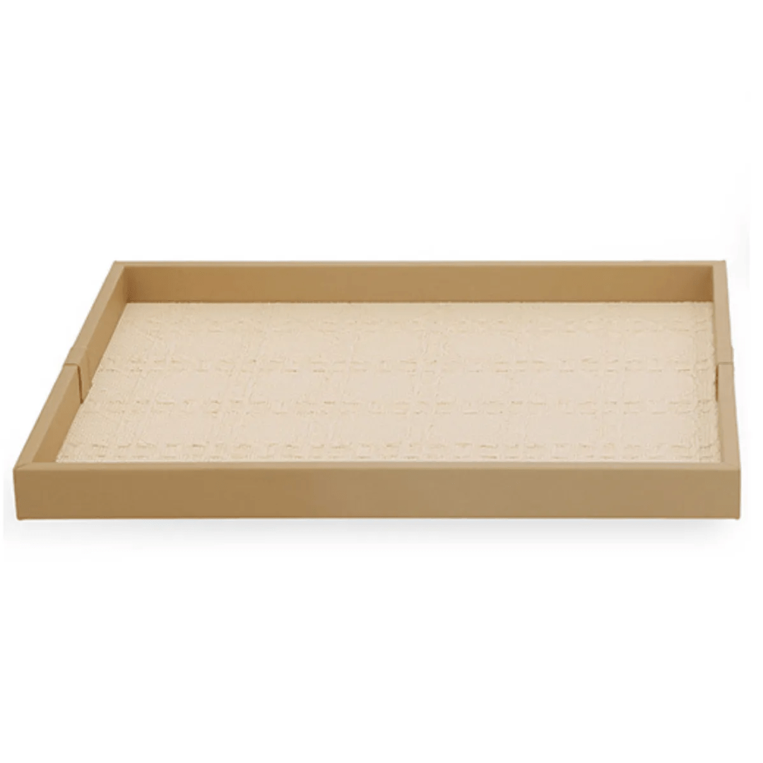 Bandeja em MDF e PU Marrom 46cm - Ela Decora