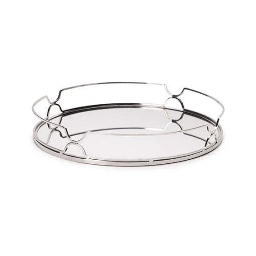 Bandeja em Metal com Espelho Cromada 38cm G - Ela Decora