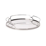 Bandeja em Metal com Espelho Cromada 38cm G - Ela Decora