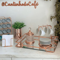 Bandeja Luana Rose Gold 40cm x 30cm - Ela Decora