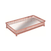 Bandeja Rose Gold em Metal Com Interior Espelhado Retangular - 23,5 - Ela Decora