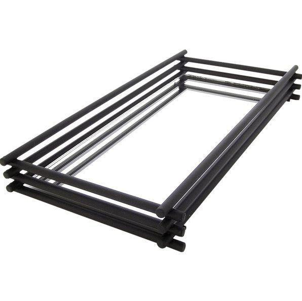 Bandeja Wire Com Espelho Preto Fosco Black Matte 40cm X 30cm - Ela Decora