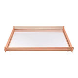 Bandeja Wire Com Espelho Rose Gold 40cm X 30cm - Ela Decora