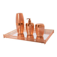 Bandeja Wire Com Espelho Rose Gold 40cm X 30cm - Ela Decora